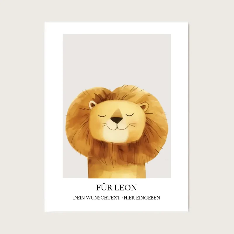Personalisiertes Kinderposter "verschiedene Tiere" mit Namen, Kinderzimmerbild
