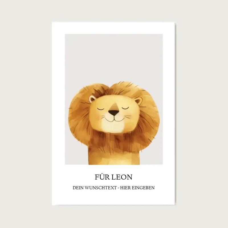 Personalisiertes Kinderposter "verschiedene Tiere" mit Namen, Kinderzimmerbild