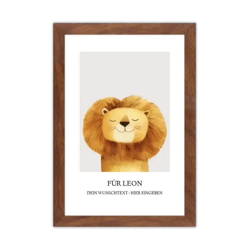 Personalisiertes Kinder Poster mit Namen - Namensbild mit Tierauswahl