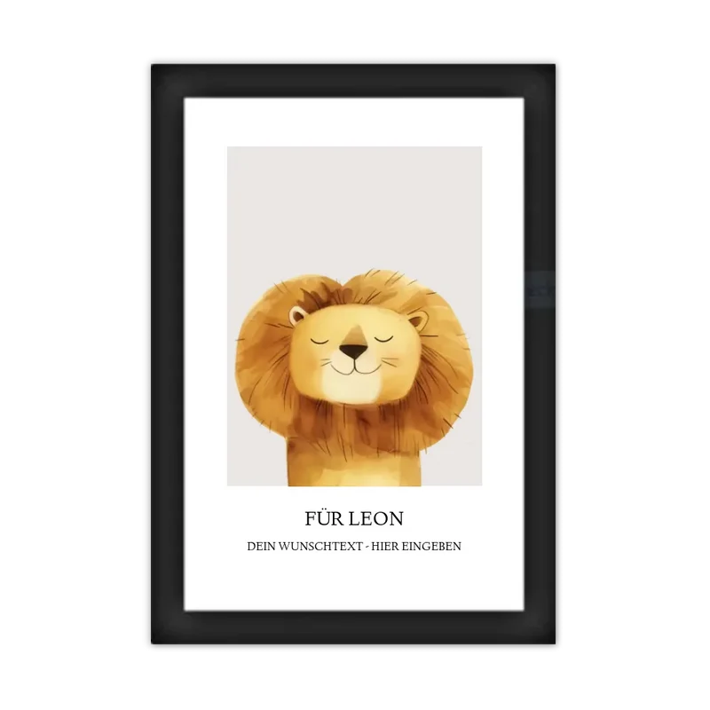 Personalisiertes Kinder Poster mit Namen - Namensbild mit Tierauswahl