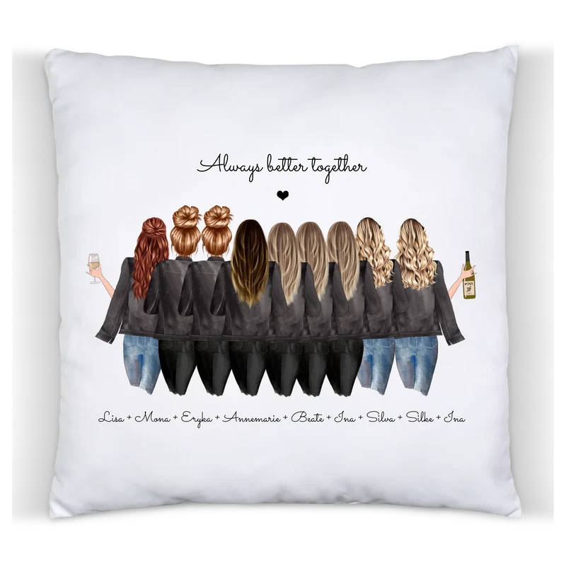 9 Freundinnen Bild Kissen Geburtstag Geschenk personalisiert | Freundin Geschenk | Geburtstagsgeschenk, Weihnachtsgeschenk