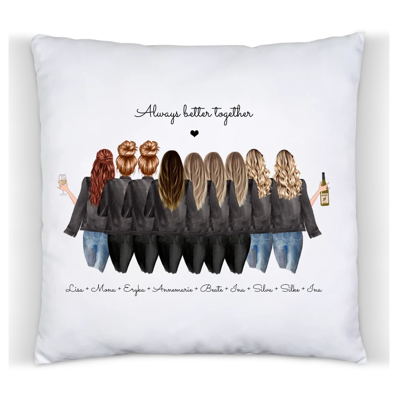 9 Freundinnen Bild Kissen Geburtstag Geschenk personalisiert | Freundin Geschenk | Geburtstagsgeschenk, Weihnachtsgeschenk