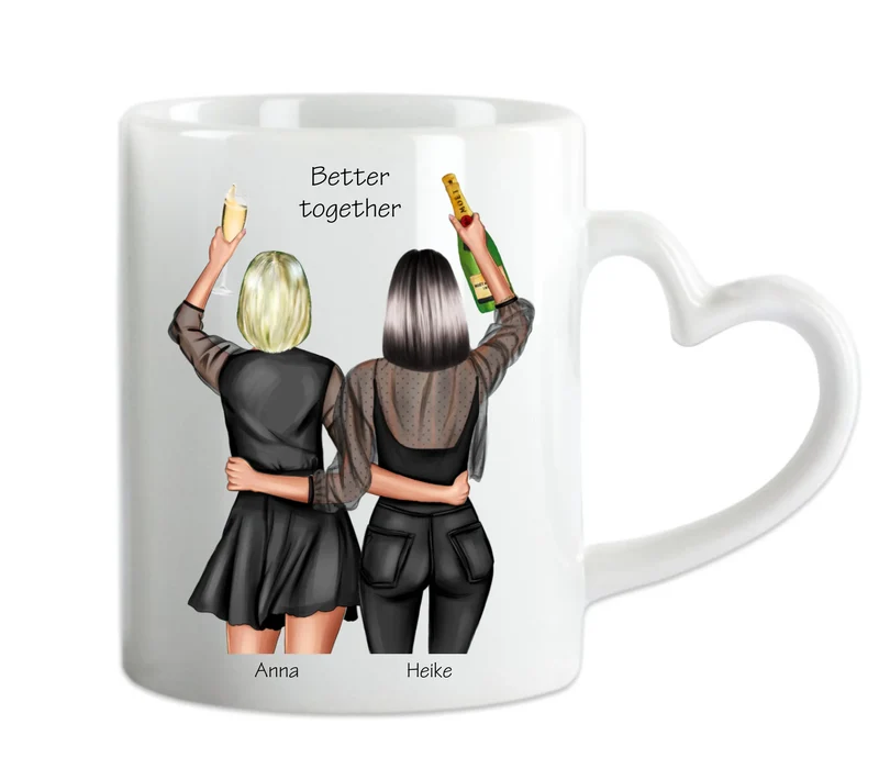 2 Beste Freundinnen Tasse - Geburtstagsgeschenk, Weihnachtsgeschenk
