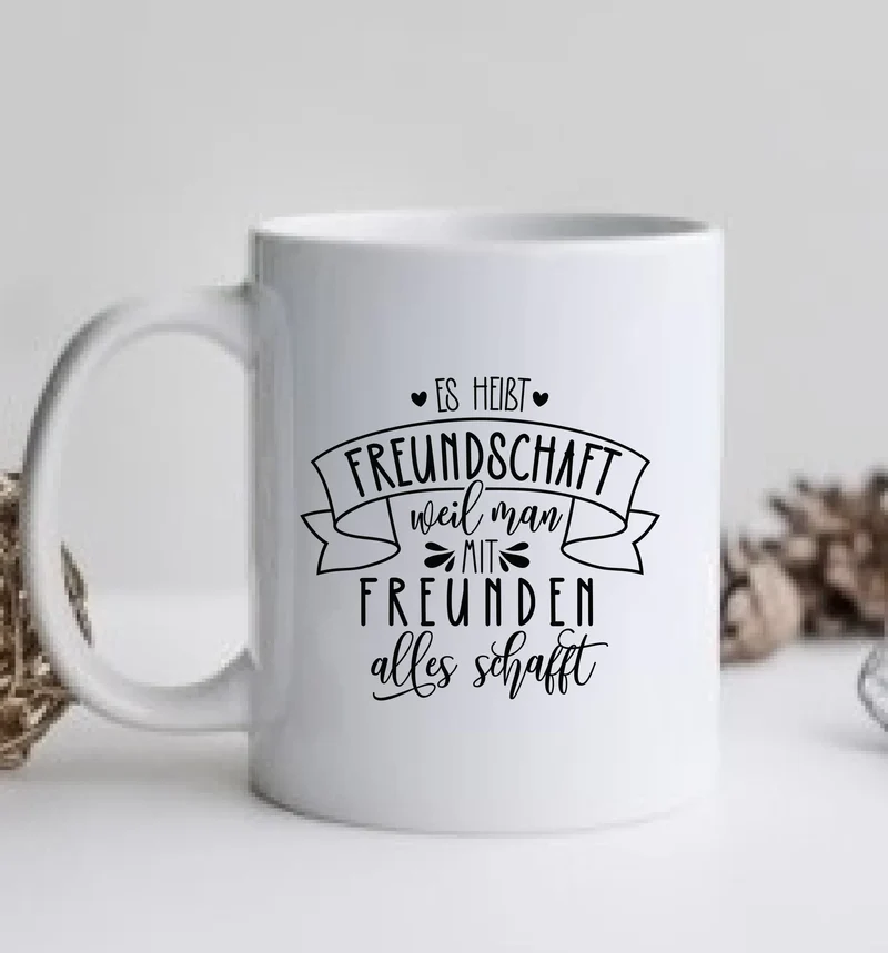 Personalisierte Tasse für Beste Freundin - 4 Freundinnen mit Namen und Motiv