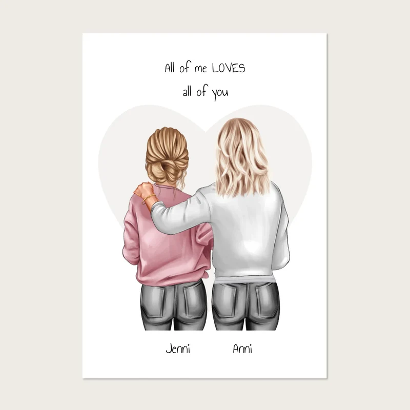 Individuelles Freundinnen-Poster: Euer einzigartiger Moment! Personalisiertes Poster Geschenk