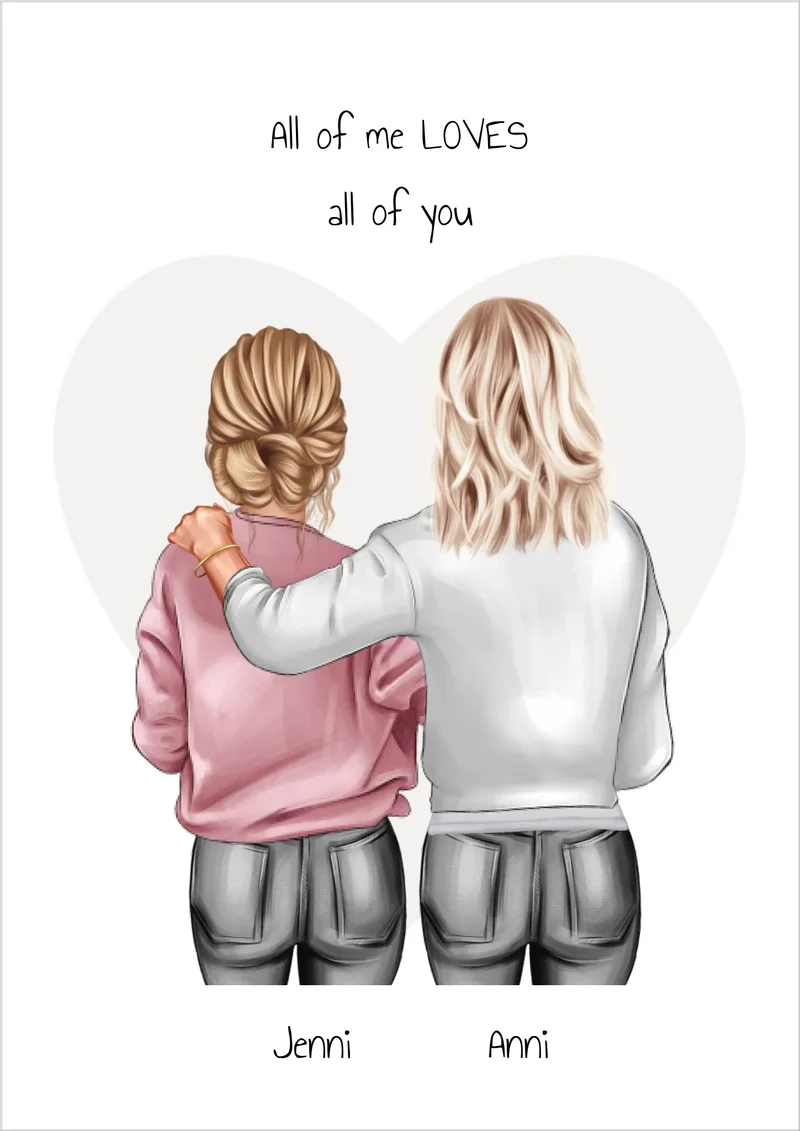 Individuelles Freundinnen-Poster: Euer einzigartiger Moment! Personalisiertes Poster Geschenk