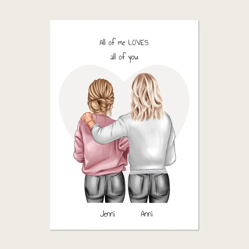 Individuelles Freundinnen-Poster: Euer einzigartiger Moment! Personalisiertes Poster Geschenk