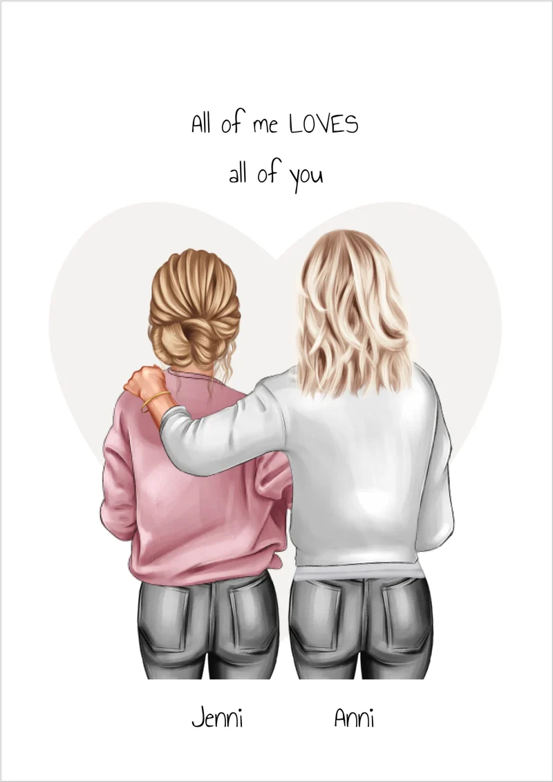 Individuelles Freundinnen-Poster: Euer einzigartiger Moment! Personalisiertes Poster Geschenk