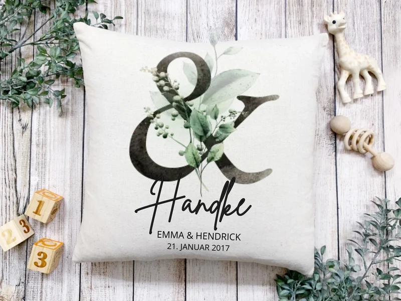 Personalisiertes Hochzeitsgeschenk Ambersand mit Namen und Datum