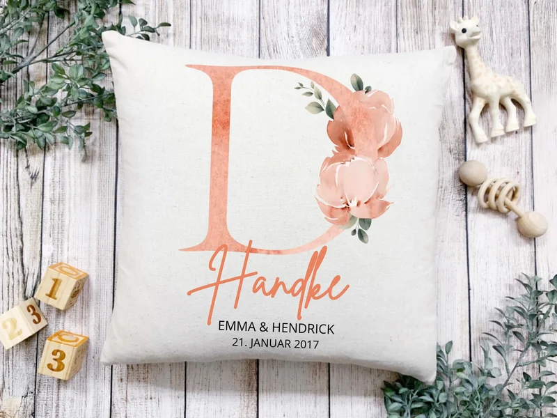 Personalisiertes Hochzeitsgeschenk Monogramm mit Namen und Datum