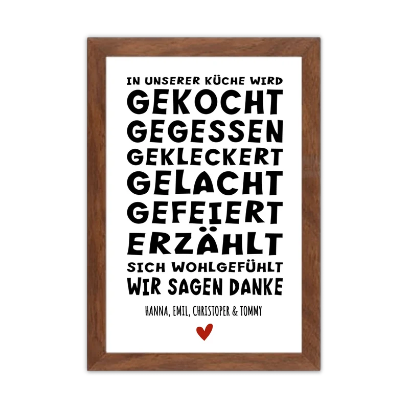 "In unserer Küche" Personalisiertes Küchenposter Sprücheposter | Zeitraum-Kunstdruck 2