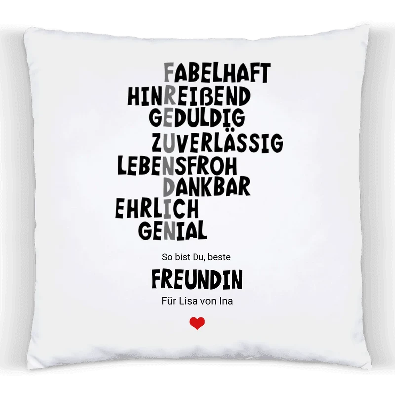 "Beste Freundin" Definition | Personalisiertes Kissen Geburtstagsgeschenk | von Zeitraum-Kunstdruck