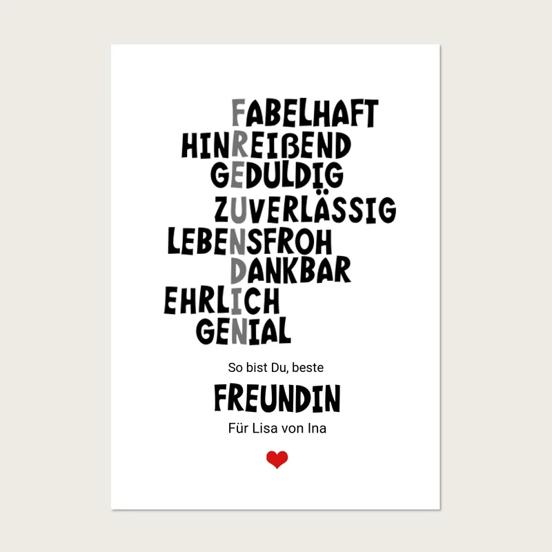 "Beste Freundin" Definition Poster | Zeitraum-Kunstdruck