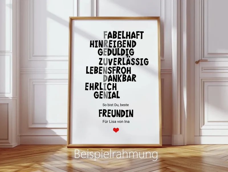 "Beste Freundin" Definition Poster | Zeitraum-Kunstdruck