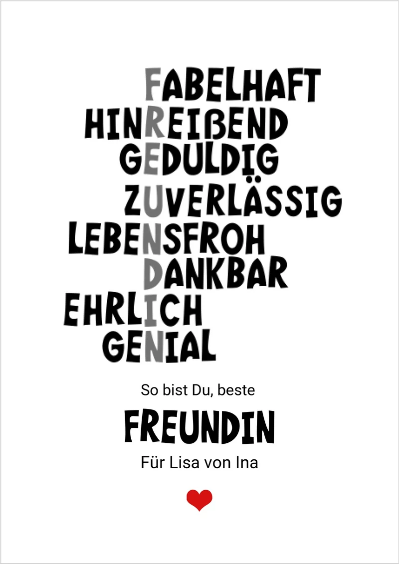 "Beste Freundin" Definition Poster | Zeitraum-Kunstdruck
