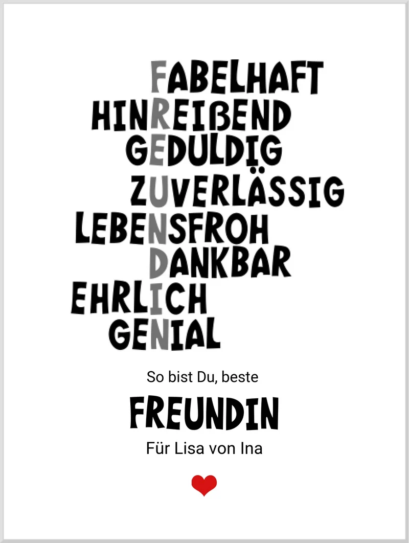 "Beste Freundin" Definition Poster | Zeitraum-Kunstdruck