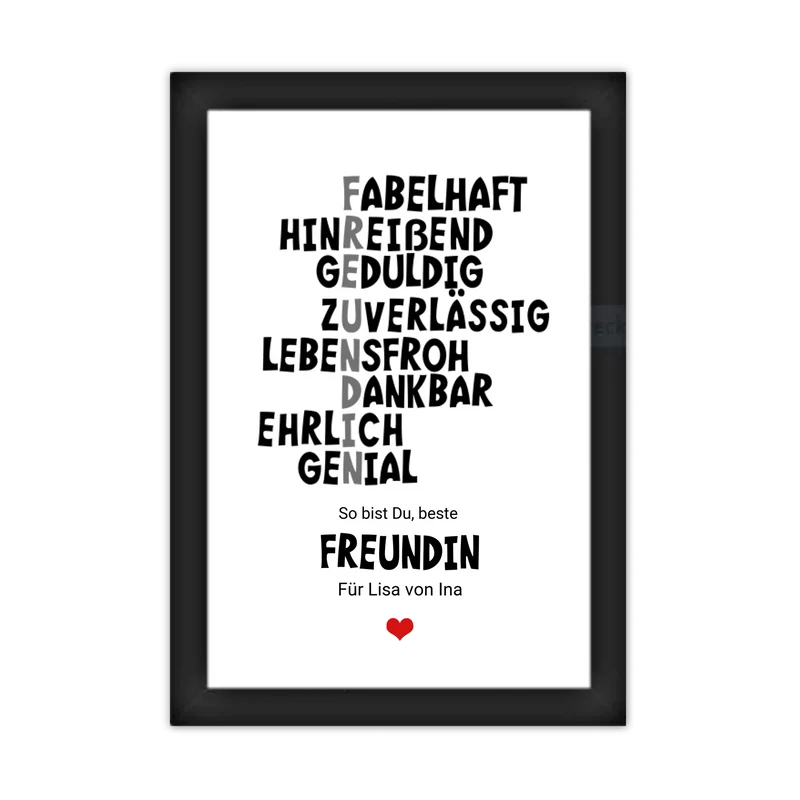 "Beste Freundin" Definition Poster | Zeitraum-Kunstdruck