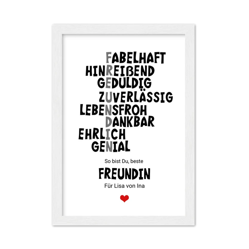 "Beste Freundin" Definition Poster | Zeitraum-Kunstdruck