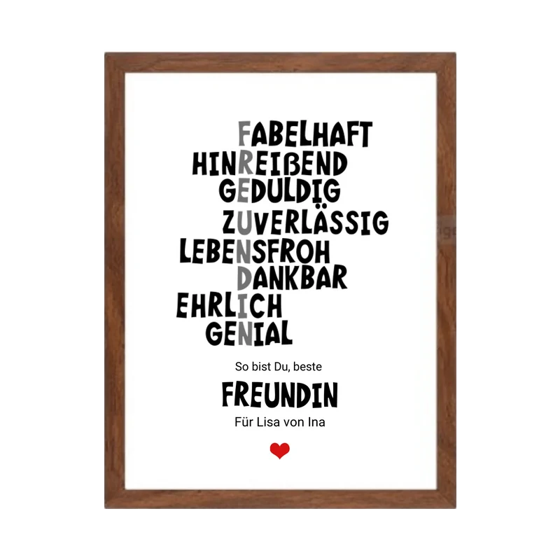 "Beste Freundin" Definition Poster | Zeitraum-Kunstdruck