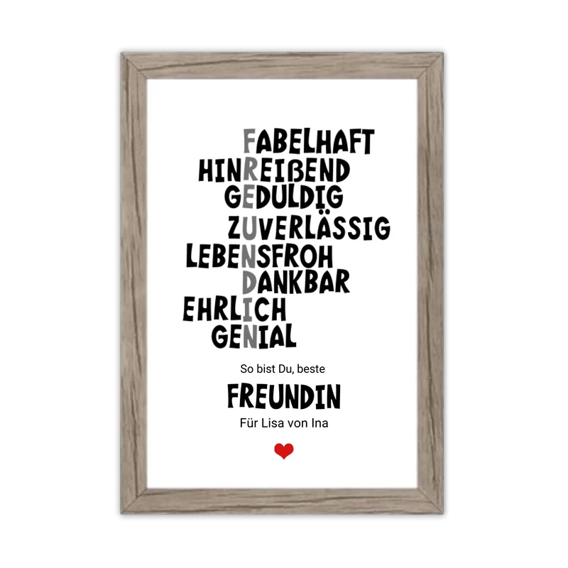 "Beste Freundin" Definition Poster | Zeitraum-Kunstdruck