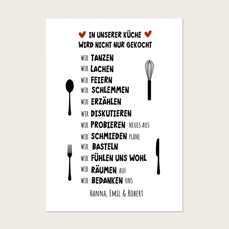 "In unserer Küche" Küchenposter | Zeitraum-Kunstdruck