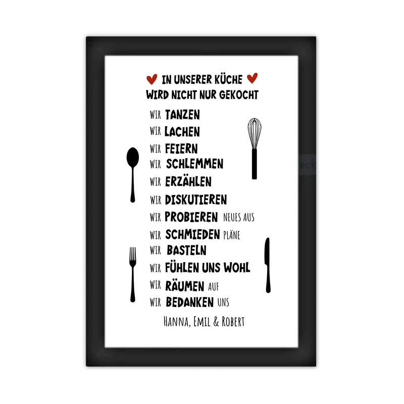 "In unserer Küche" Küchenposter | Zeitraum-Kunstdruck