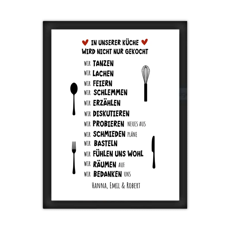 "In unserer Küche" Küchenposter | Zeitraum-Kunstdruck