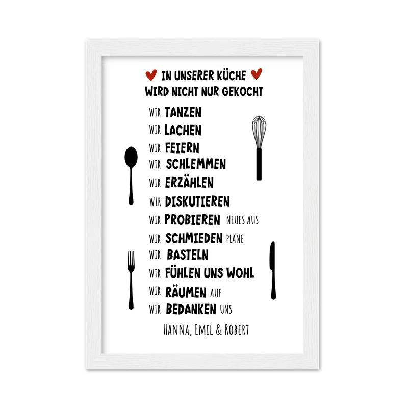 "In unserer Küche" Küchenposter | Zeitraum-Kunstdruck