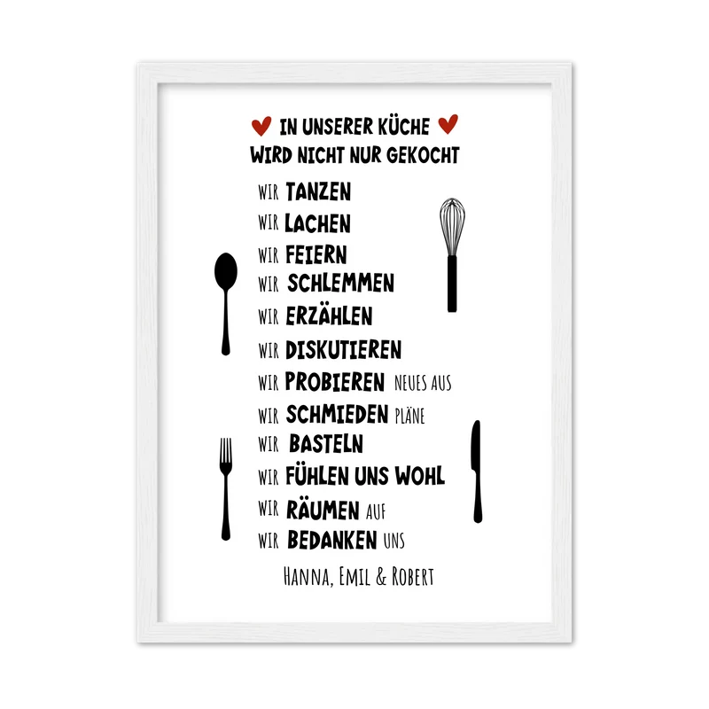 "In unserer Küche" Küchenposter | Zeitraum-Kunstdruck
