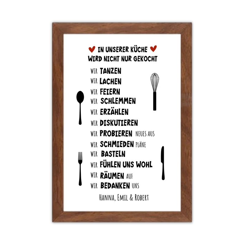 "In unserer Küche" Küchenposter | Zeitraum-Kunstdruck