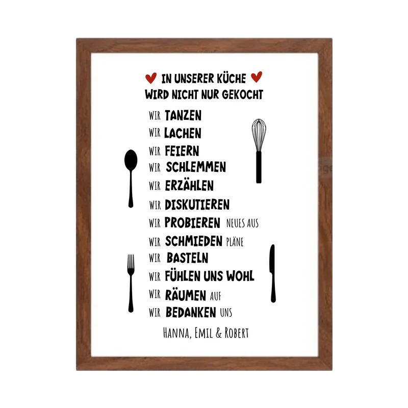 "In unserer Küche" Küchenposter | Zeitraum-Kunstdruck