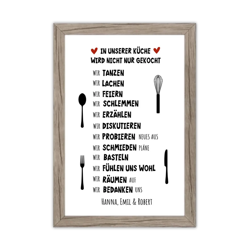 "In unserer Küche" Küchenposter | Zeitraum-Kunstdruck