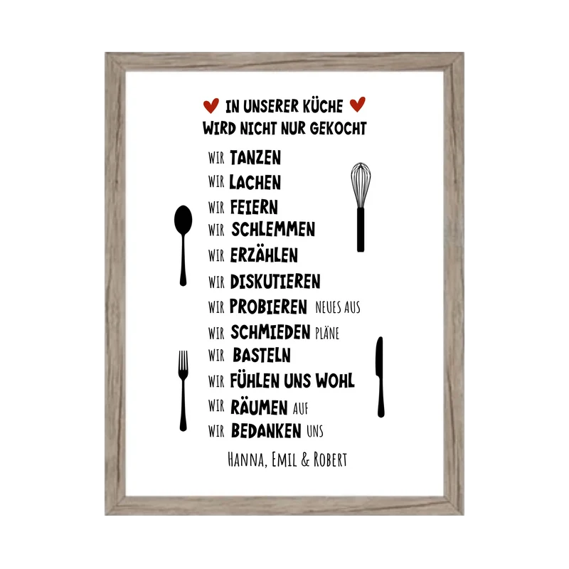"In unserer Küche" Küchenposter | Zeitraum-Kunstdruck