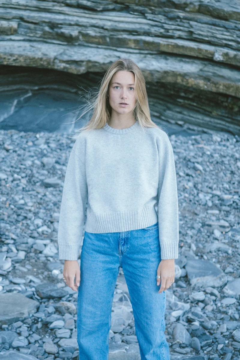 Wollpullover Vale Grau-meliert
