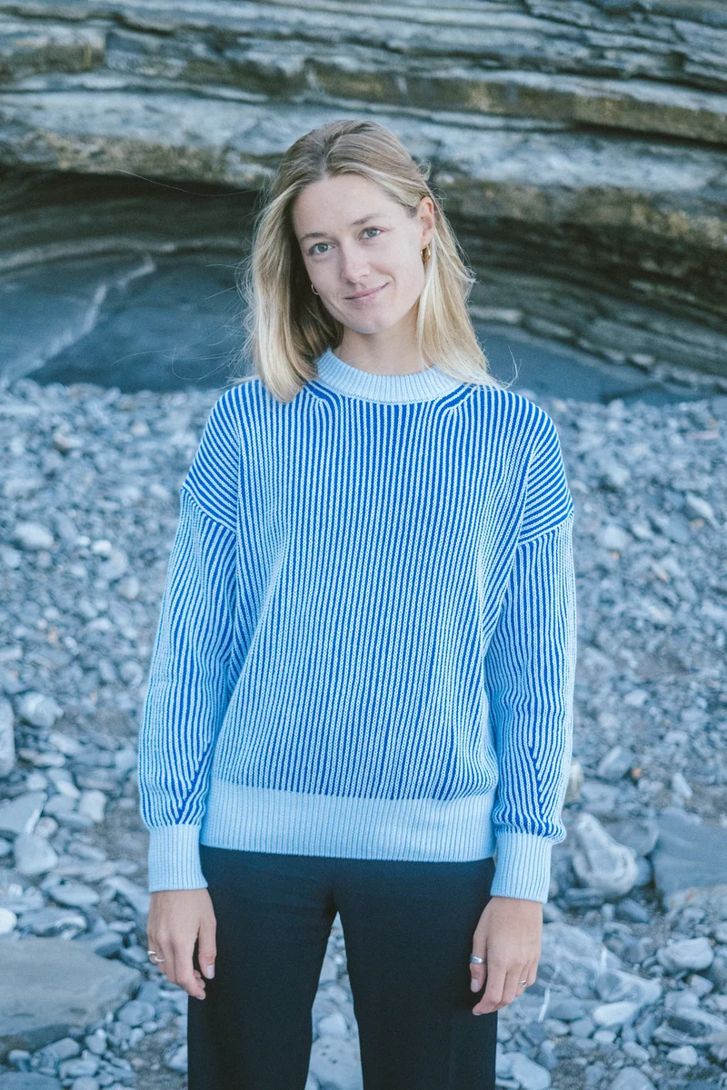 Strickpullover Hella Blue-Blue-Striped