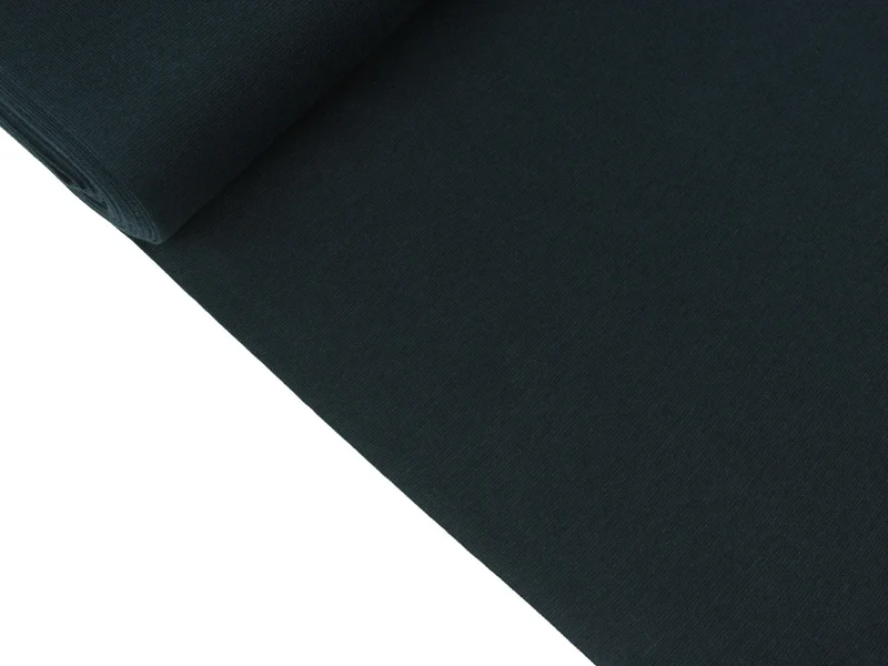 Reststück 40cm - Glatte Bündchenware Heike tiefblau