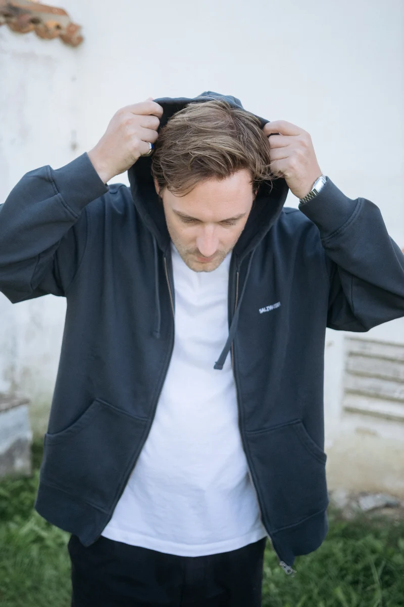 Zip-Hoodie Thy Graublau