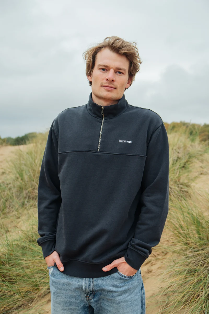 Half-Zip Sweater Knut Graublau