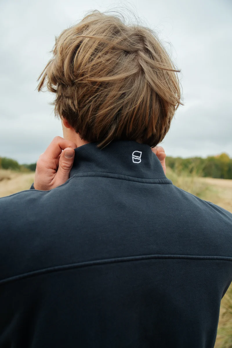 Half-Zip Sweater Knut Graublau