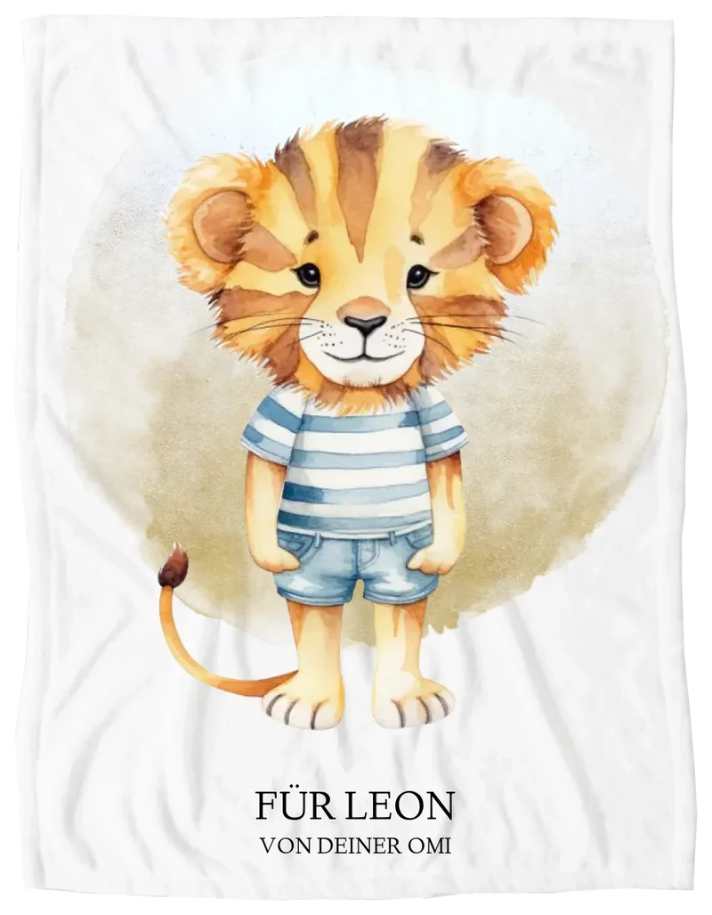 Personalisiertes Poster Kinderzimmer kleiner Löwe - Kinderzimmereinrichtung