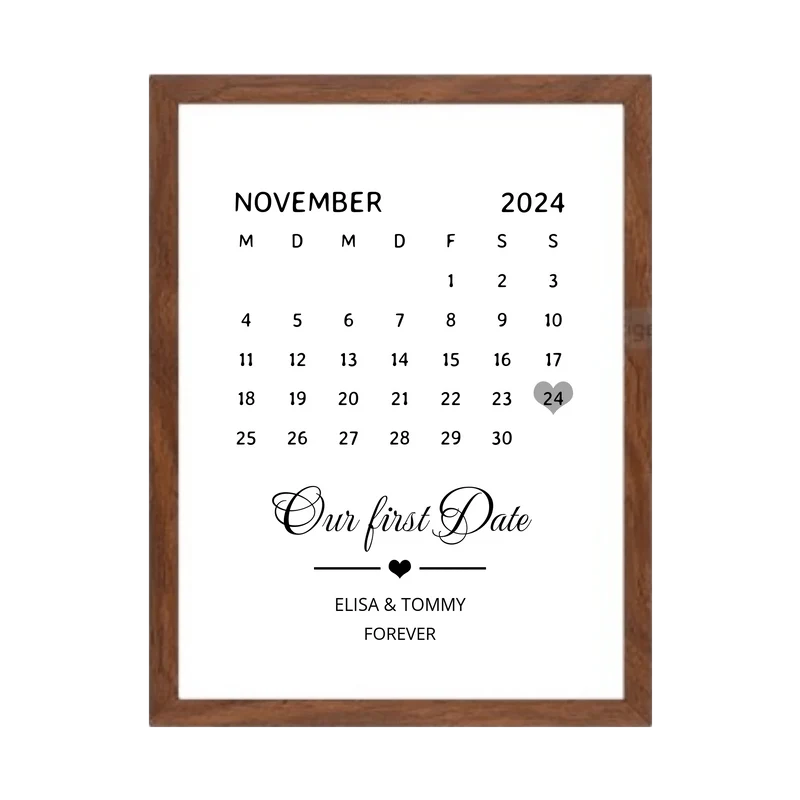 "OUR FIRST DATE" Kalenderposter für Paare | Geschenk Valentinstag | Hochzeitstag | Jahrestag