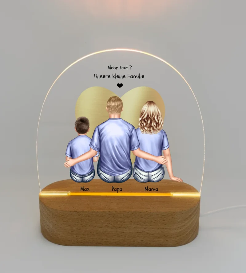 Personalisiertes Acryl LED-Licht | Nachtlicht ''Familie'' - Geschenk Dekolicht für Zuhause