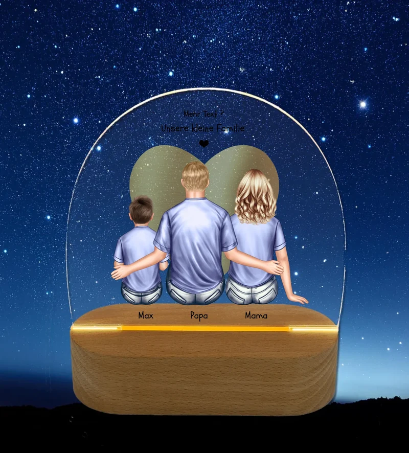 Personalisiertes Acryl LED-Licht | Nachtlicht ''Familie'' - Geschenk Dekolicht für Zuhause