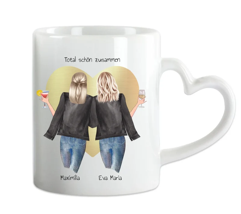 2 Beste Freundin Geschenk personalisierte Tasse mit Spruch / Freundinnen Geburtstagsgeschenk