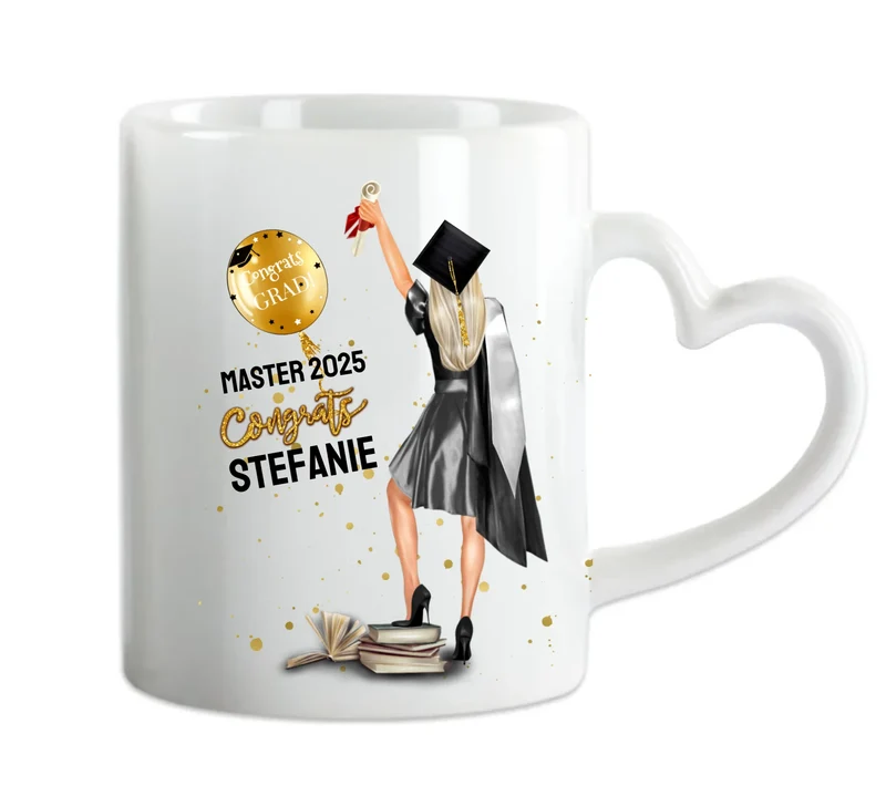 Geschenk Schulabschluß Personalisierte Tasse, Abschlußgeschenk Bachelor, Master, Doktor, Abitur, Abi