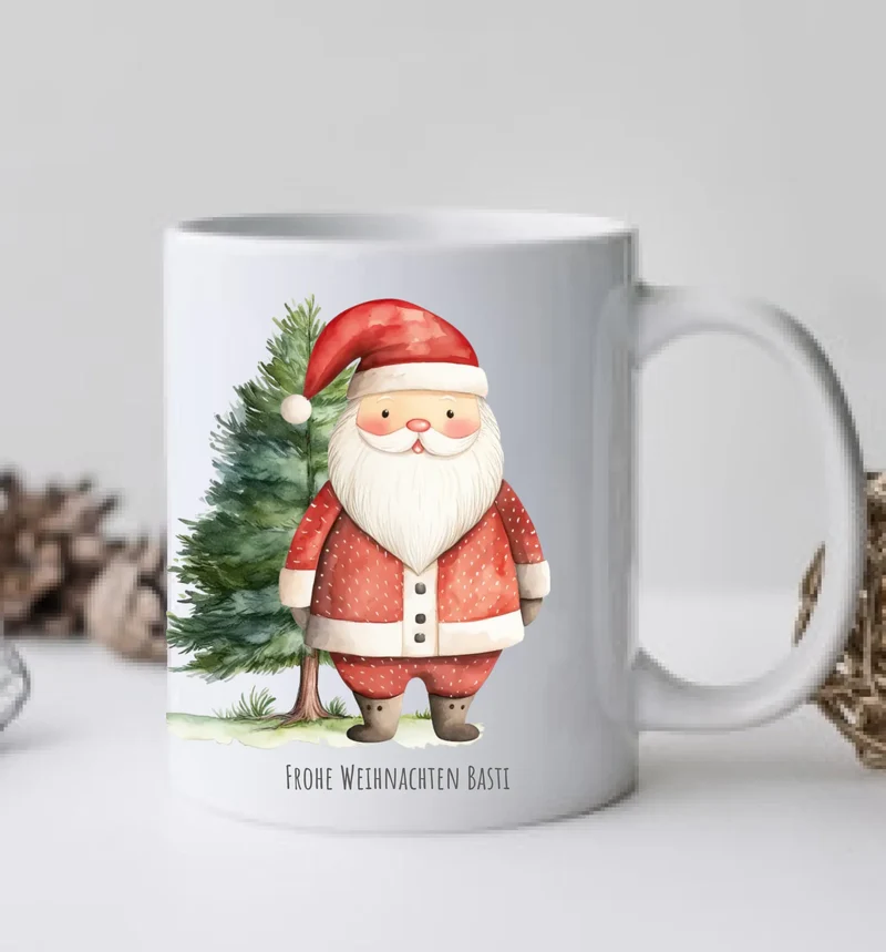 Geschenk Nikolaus, Weihnachten personalisiert - Kindertasse, Kinderbecher, Kinderteller - Nikolaustasse, Weihnachtstasse- mit Name