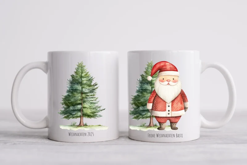 Geschenk Nikolaus, Weihnachten personalisiert - Kindertasse, Kinderbecher, Kinderteller - Nikolaustasse, Weihnachtstasse- mit Name