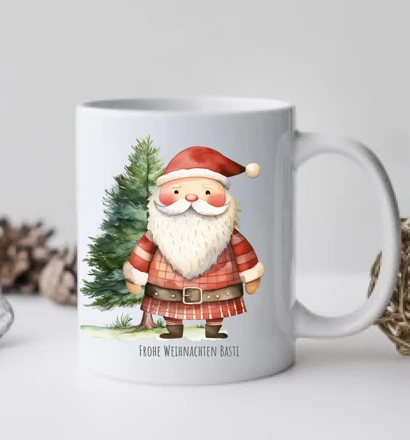 Geschenk Nikolaus, Weihnachten personalisiert - Kindertasse, Kinderbecher, Kinderteller - Nikolaustasse, Weihnachtstasse