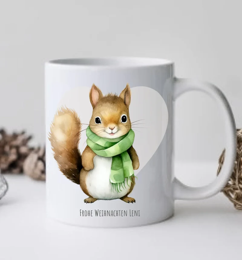 Geschenk Nikolaus, Weihnachten personalisiert - Kindertasse, Kinderbecher, Kinderteller - Nikolaustasse, Weihnachtstasse - mit Name