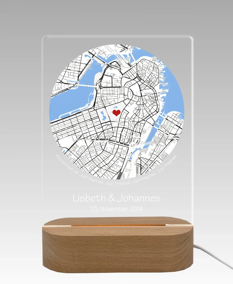 Personalisiertes Acryl LED Licht ''Wo alles begann'' | Nachtlicht | Valentinstag Geschenk | Hochzeitsgeschenk | Deko